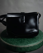 “GUCCI” 80’s box calf interlocking G shoulder bag