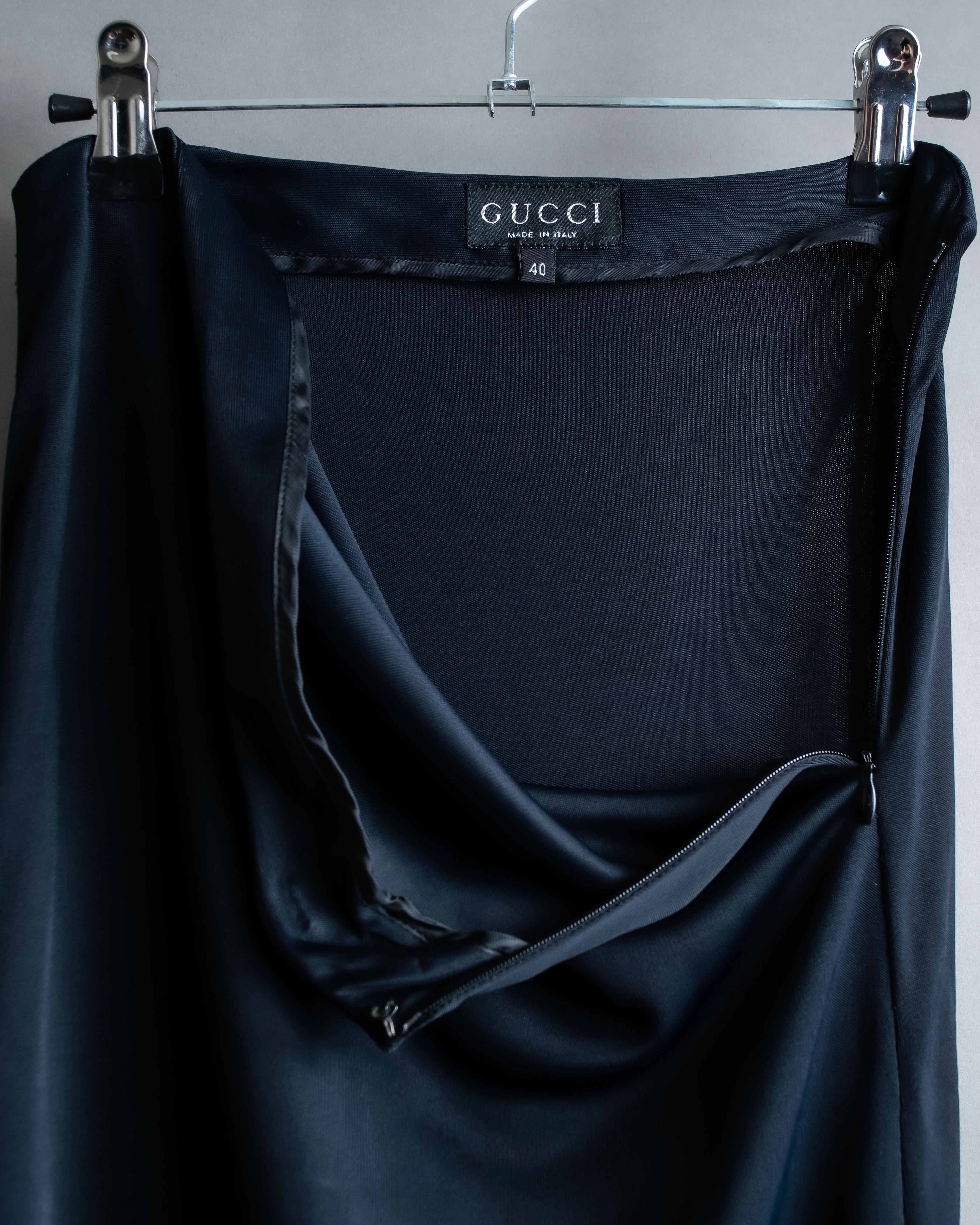 "GUCCI" Maxi-length glossy rayon skirt