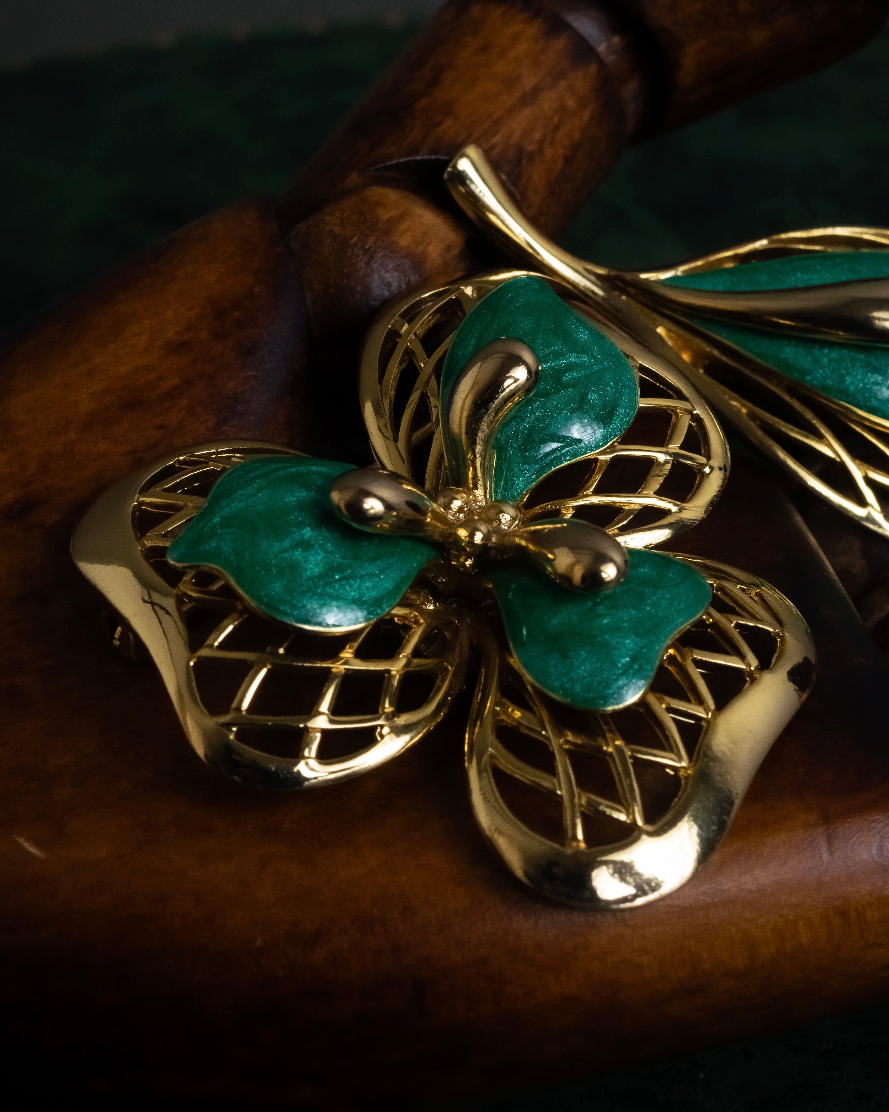 "BALENCIAGA" Floral＆leaf motif brooch set of 2