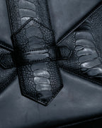 "YVES SAINT LAURENT" Crocodile embossed combination design leather bag