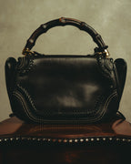 –SPECIAL– "GUCCI" 10's Embellished bamboo leather handbag