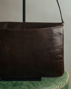 -SPECIAL- “GUCCI” 70’s-80’s lizard embossed flap shoulder bag