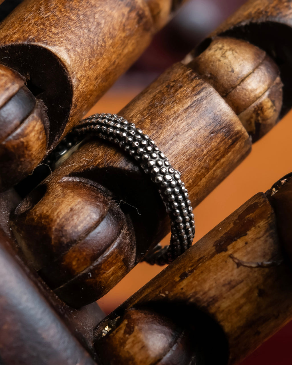 "GUCCI" Ribbon motif pearl top design silver ring