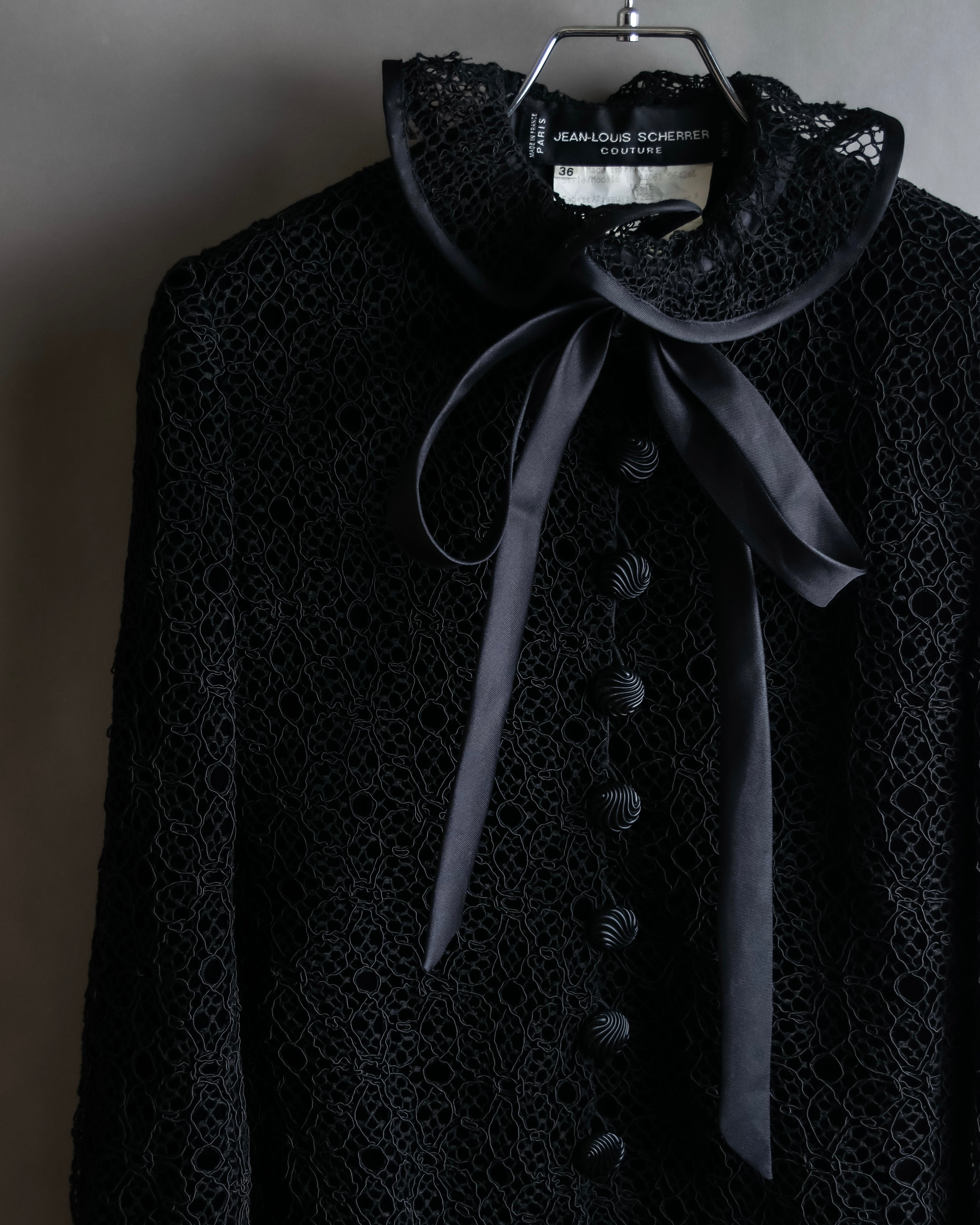 "JEAN-LOUIS SCHERRER" Lace frill design ribbon attached jacket