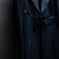 "Karl Lagerfeld" Front ribbon design separate fabric switching long tailored jacket