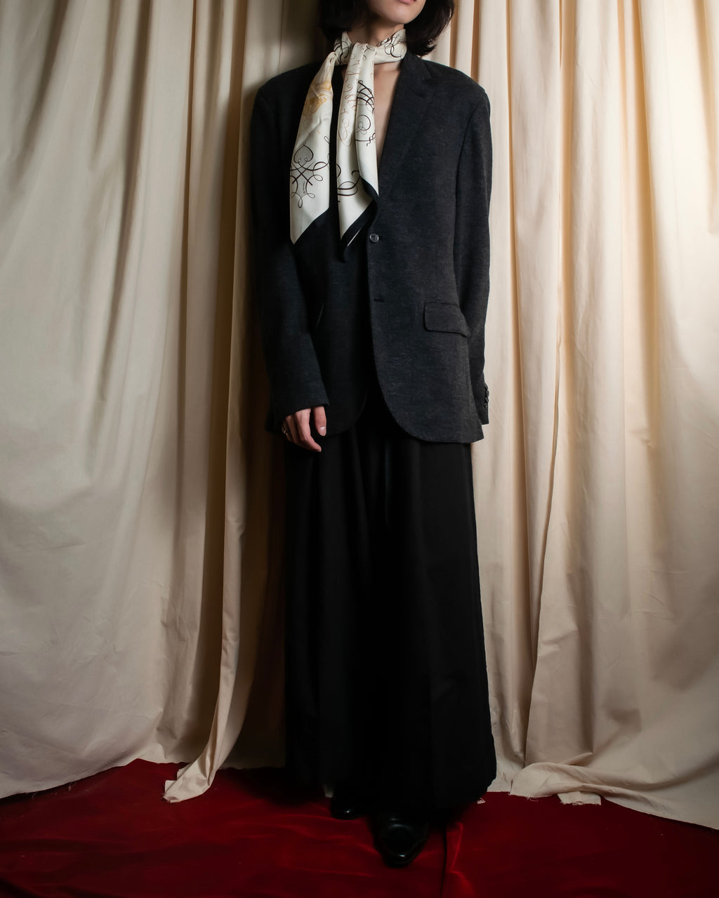 "POLO Ralph Lauren" Herringbone weave charcoal gray tailored jacket