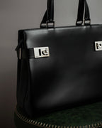 "Salvatore Ferragamo" Gancini motif both sides design leather hand bag