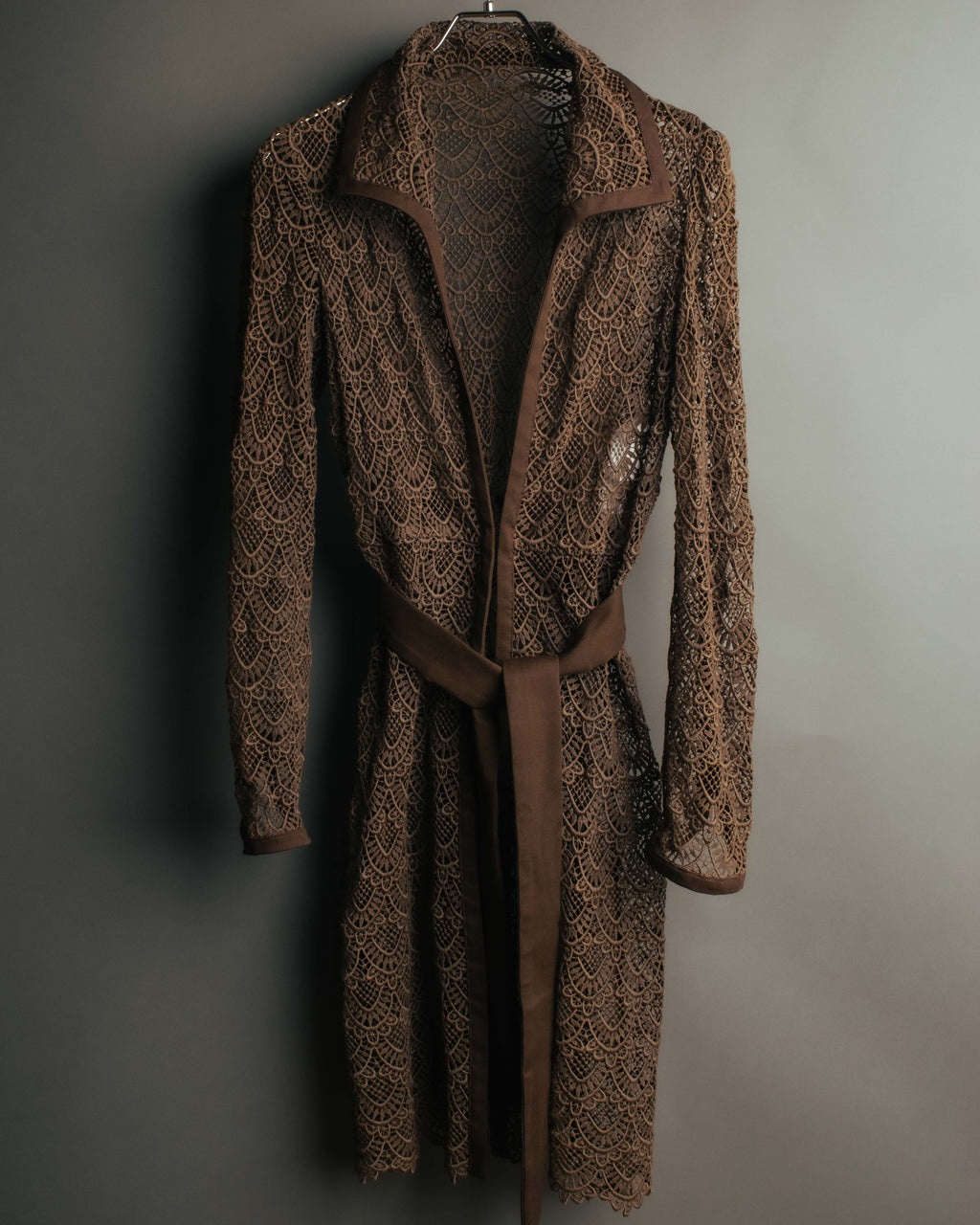 -SPECIAL- “VALENTINO ROMA” 1998-2008 Lace belted sheer coat dress