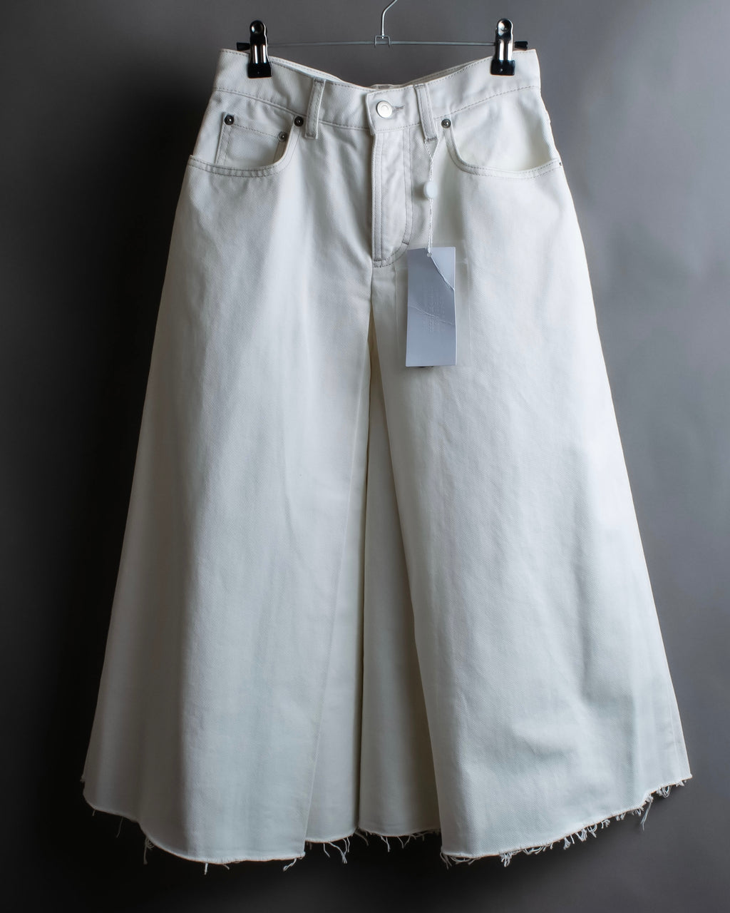 "MAISON MARGIELA" 21SS Washed raw cut flared cropped denim pants