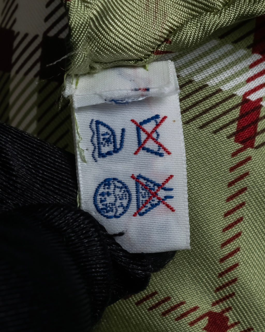 "BURBERRYS" Rose motif layered check pattern silk scarf