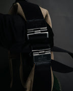 “GUCCI” 90’s-00’s Utility chic canvas shoulder bag with twin pockets