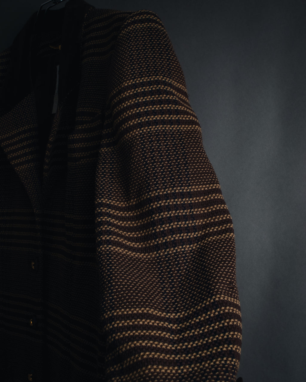 "CELINE" Late 80s–Early 90s velvet-collar woven jacket