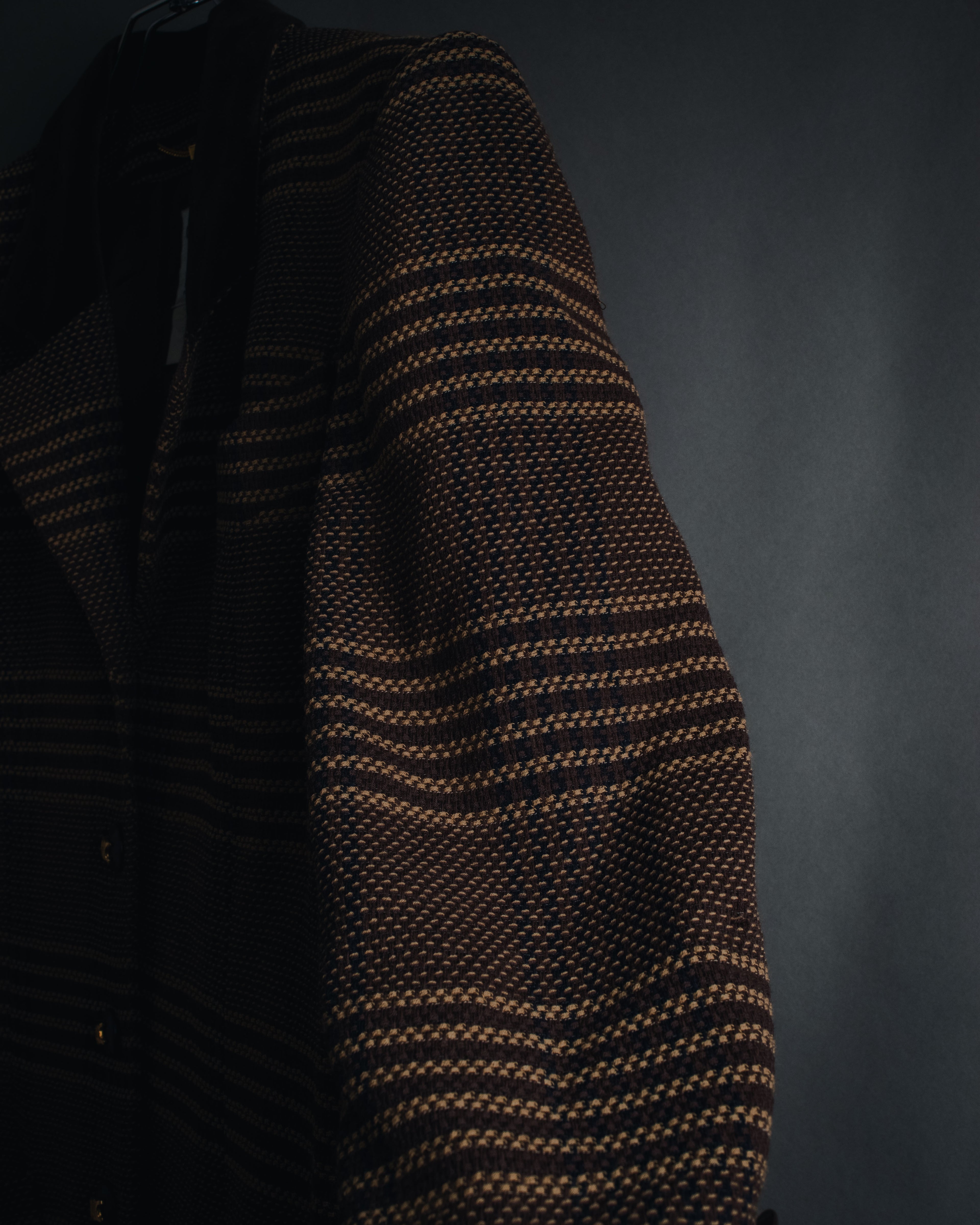 "CELINE" Late 80s–Early 90s velvet-collar woven jacket