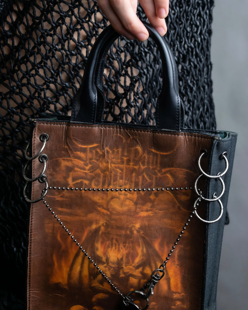 “Jean Paul Gautier” gargoyle printed hand bag