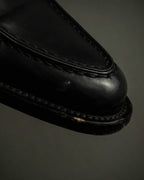 "PRADA" Apron stitch design long nose loafers