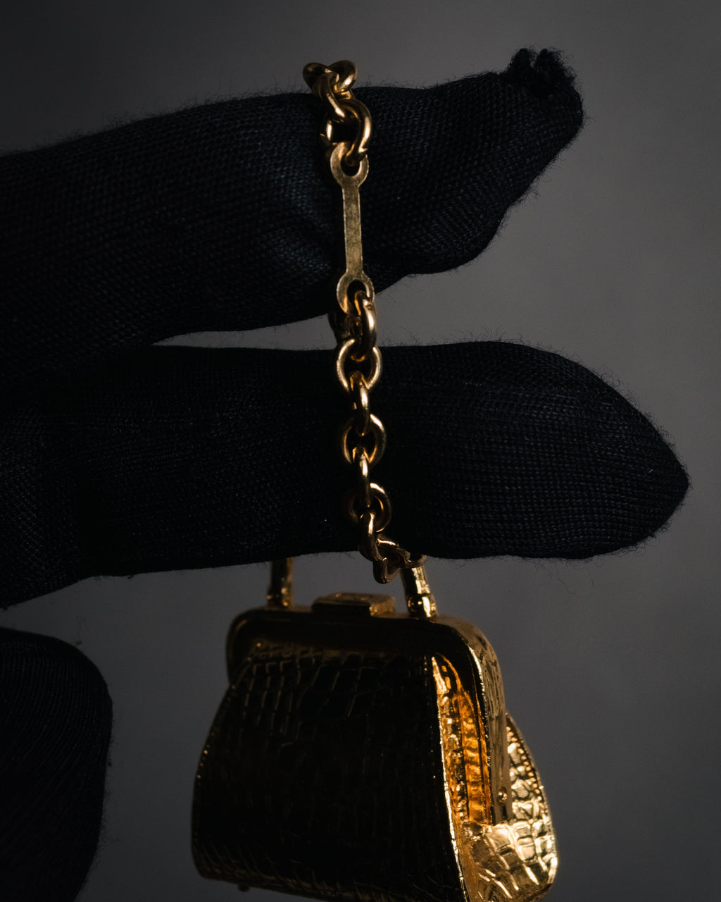 "Christian Dior" 80’s-90’s Miniature handbag motif gold charm