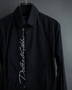 "Dolce & Gabbana" Logo embroidered tie design dress shirt