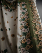 “Salvatore Ferragamo” 90’s Botanical fringe shawl