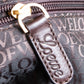 "LOEWE" Orange stitch design engraved logo leather boston bag