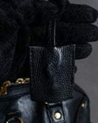 "YVES SAINT LAURENT" Gold parts design Muse toe leather bag