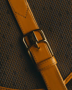 "Yves Saint Laurent" 70's-90's Woven leather shoulder bag