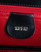 "GUCCI" Black leather bamboo handbag