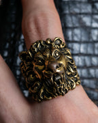 "GUCCI" realistic detailed lion head ring