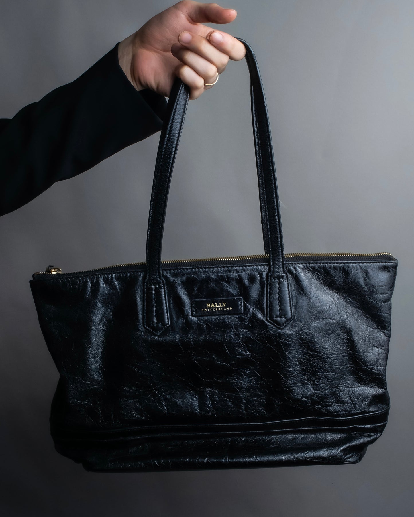 "BALLY" Textured leather horizontal handbag