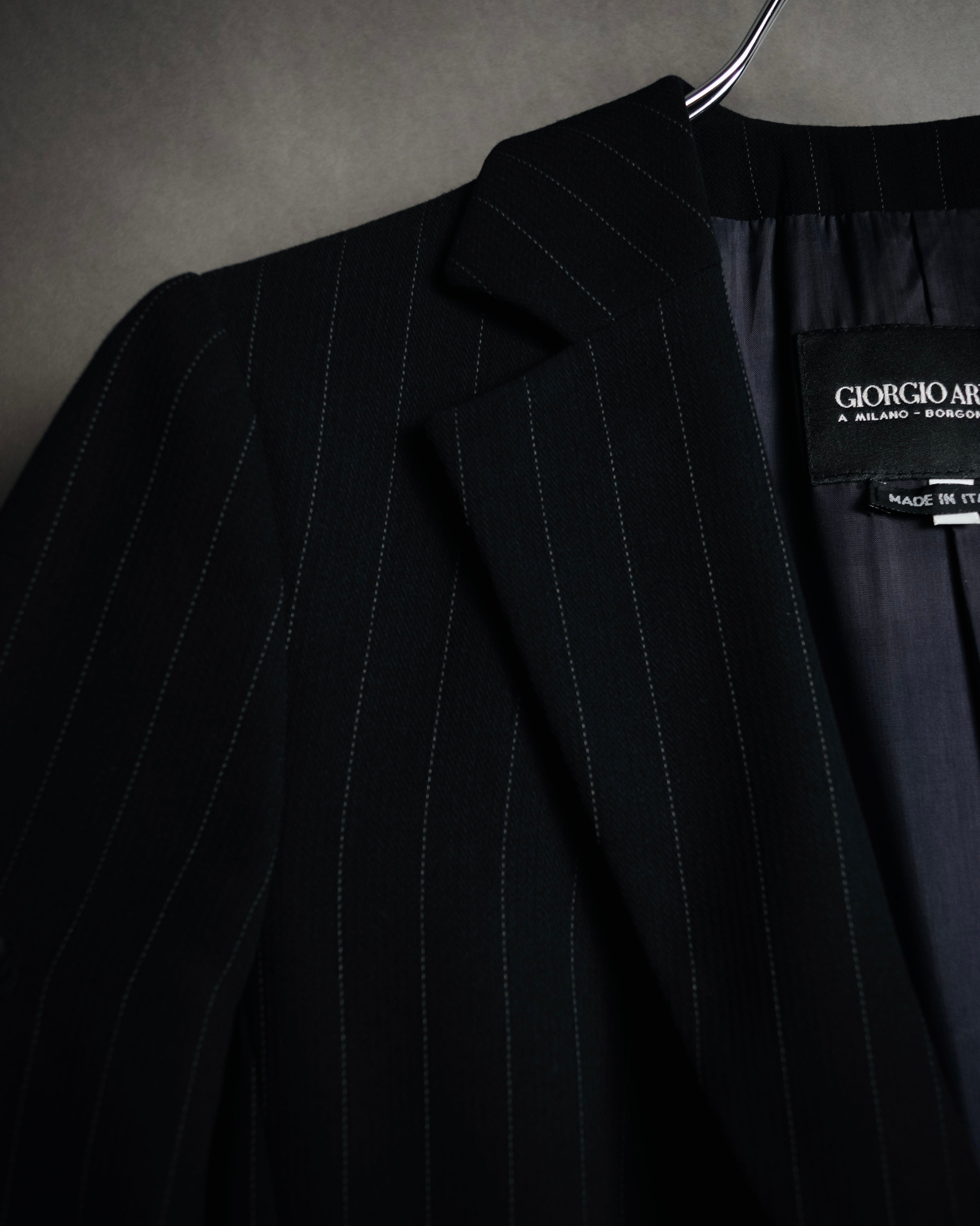 –SPECIAL– "GIORGIO ARMANI"
90’s Borgonuovo 21 pinstripe fly front long coat