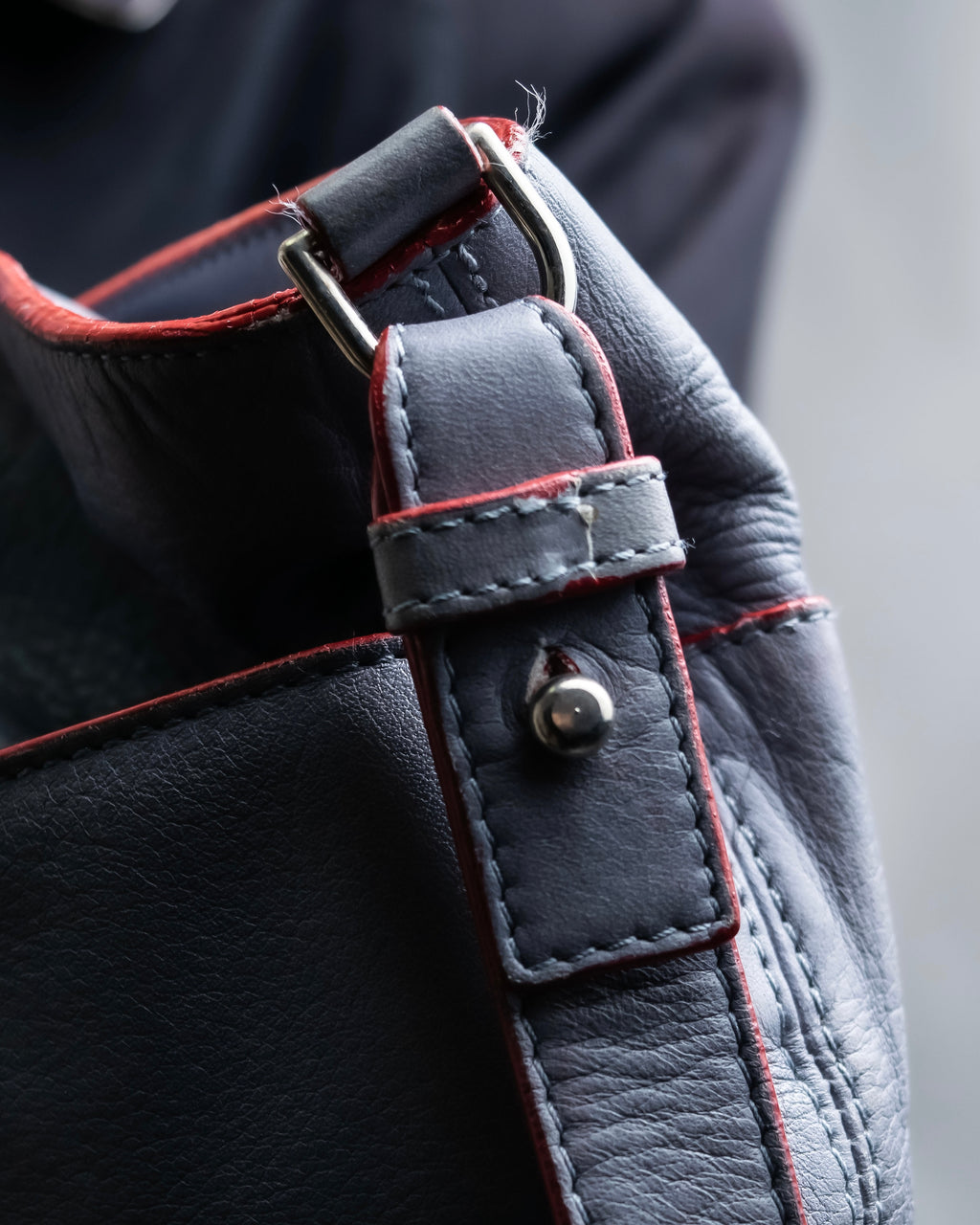 "JIL SANDER navy" bicolor 2way tote bag