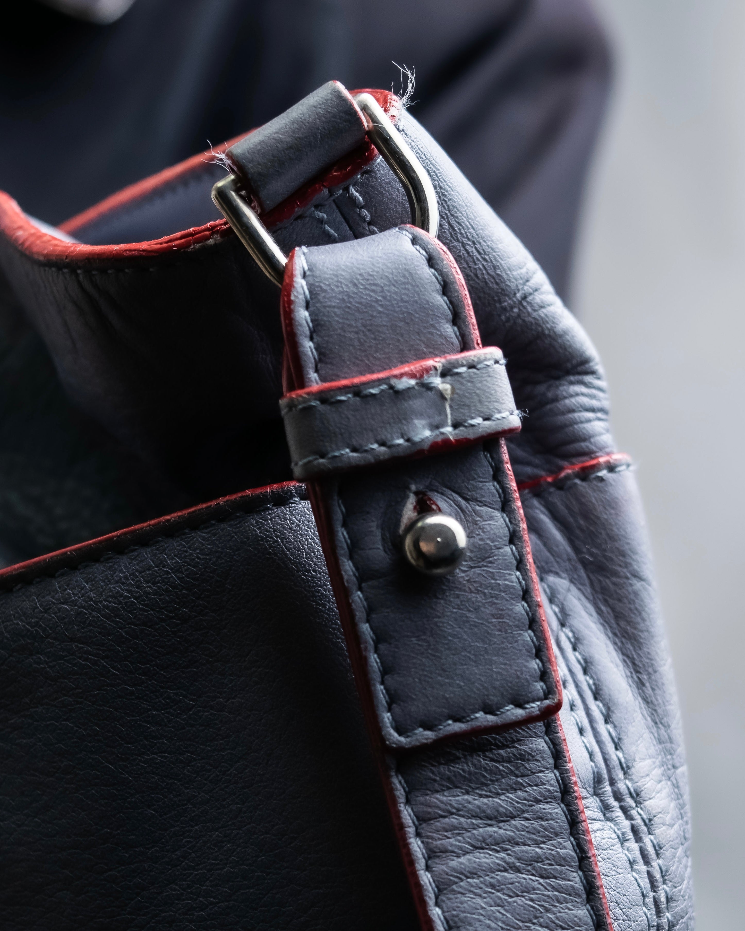 "JIL SANDER navy" bicolor 2way tote bag