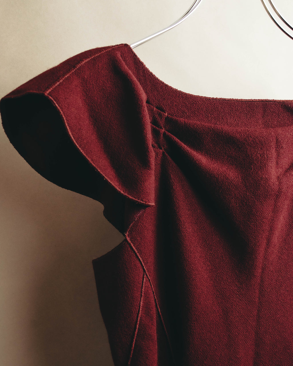 “BOTTEGA VENETA” 10’s Sculptural flutter sleeve wool dress