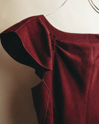 “BOTTEGA VENETA” 10’s Sculptural flutter sleeve wool dress