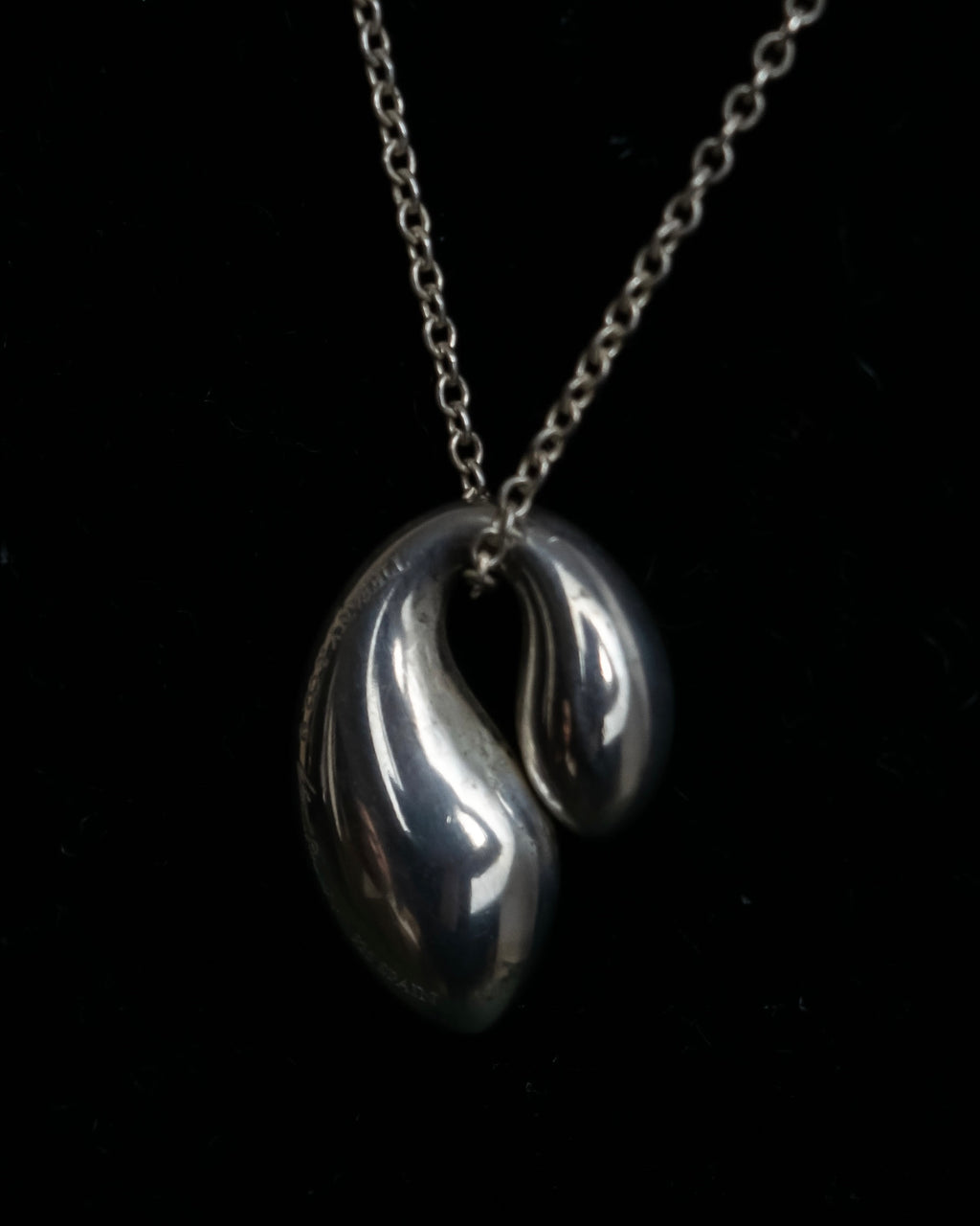 "Tiffany&amp;Co" Elsa Peretti double teardrop motif pendant