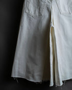 "MAISON MARGIELA" 21SS Washed raw cut flared cropped denim pants