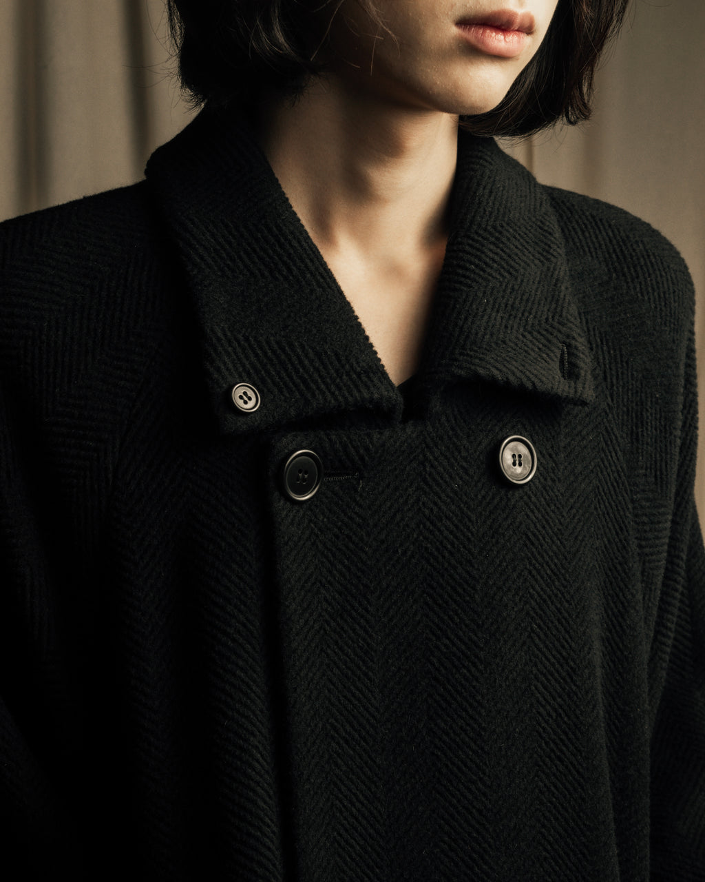 -SPECIAL- "YVES SAINT LAURENT"
80's-90's Raglan sleeves 100% angora stand collar coat