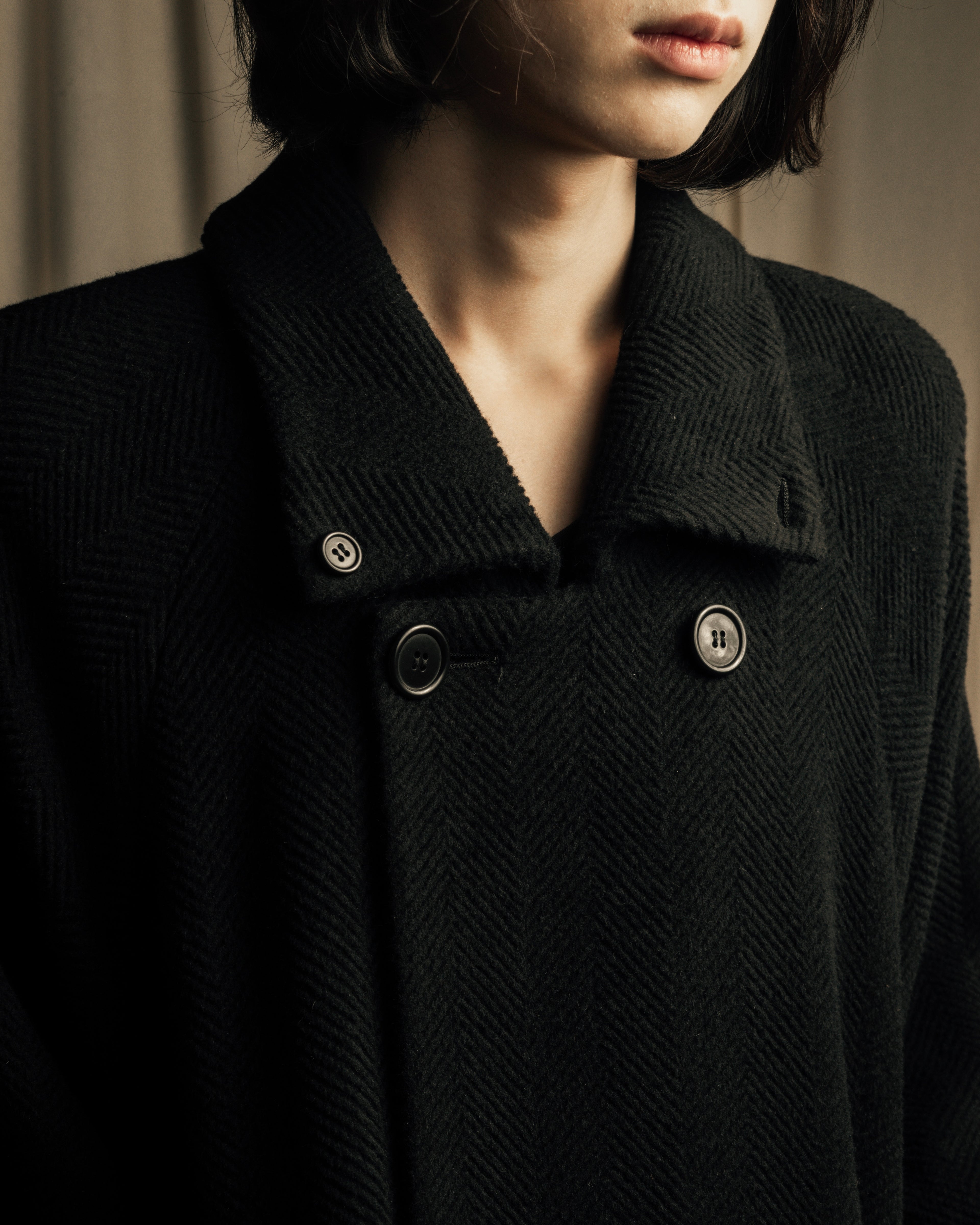 -SPECIAL- "YVES SAINT LAURENT"
80's-90's Raglan sleeves 100% angora stand collar coat