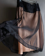 "CELINE" See-through layered design shirt & skirt set up
