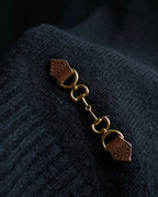 "GUCCI" Horsebit design V-neck cashmere knit