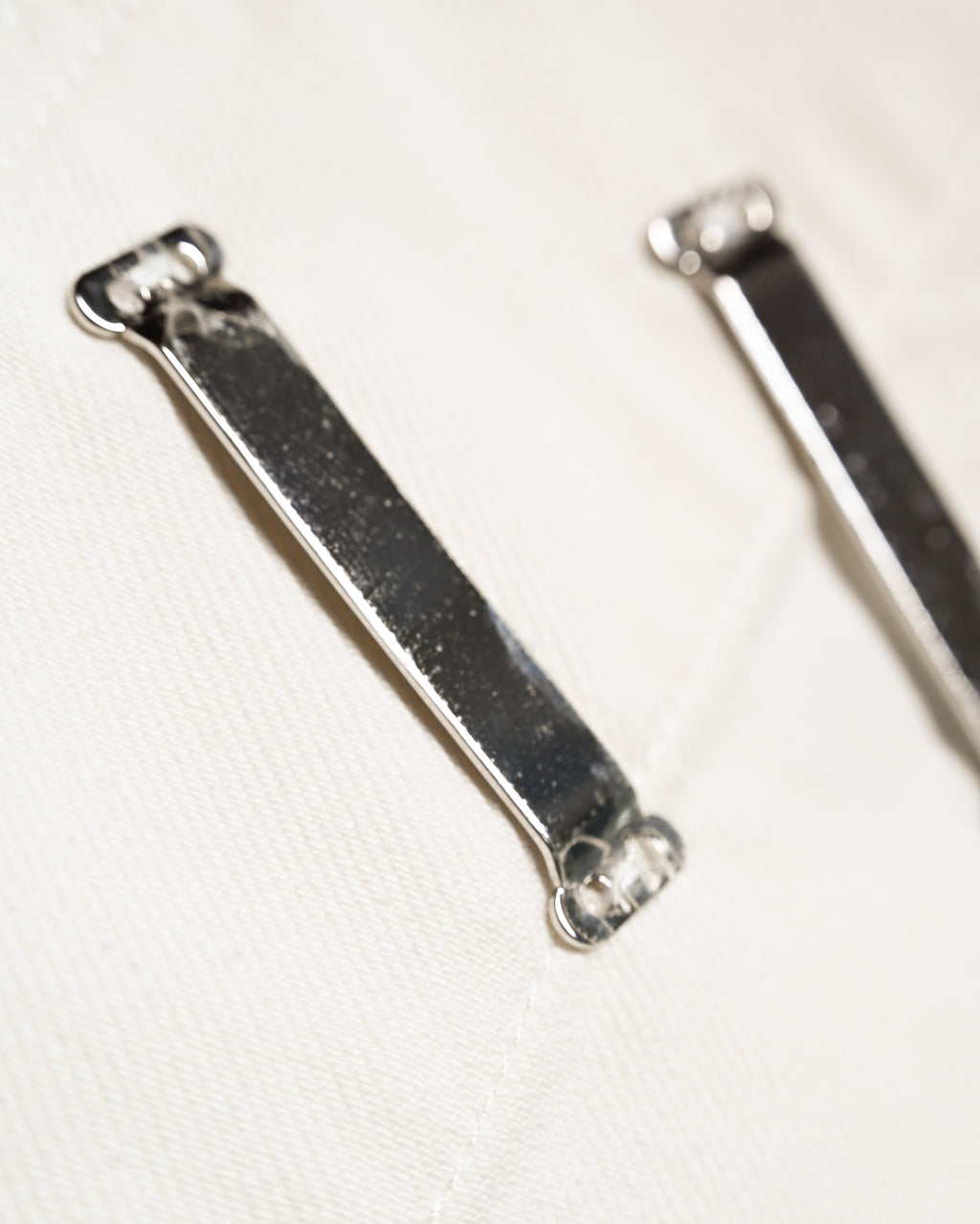 CÉLINE by Phoebe Philo/ Metal Hook Detail Denim Wrap Skirt White