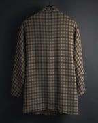 "GUCCI" 80’s checked wool shawl collar jacket