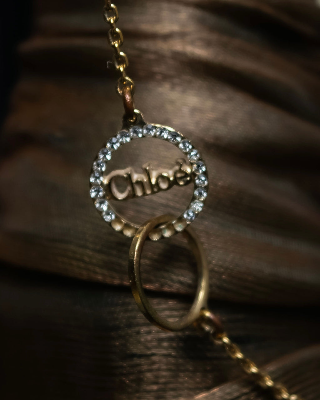 “Chloé” jewelry attached double ring necklace