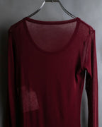 "YOHJI YAMAMOTO FEMME" 13SS Burgundy color sheer pullover