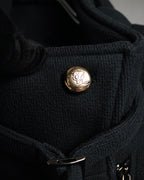 “EMPORIO ARMANI” 2009 AW Military inspired zip-up knit long coat