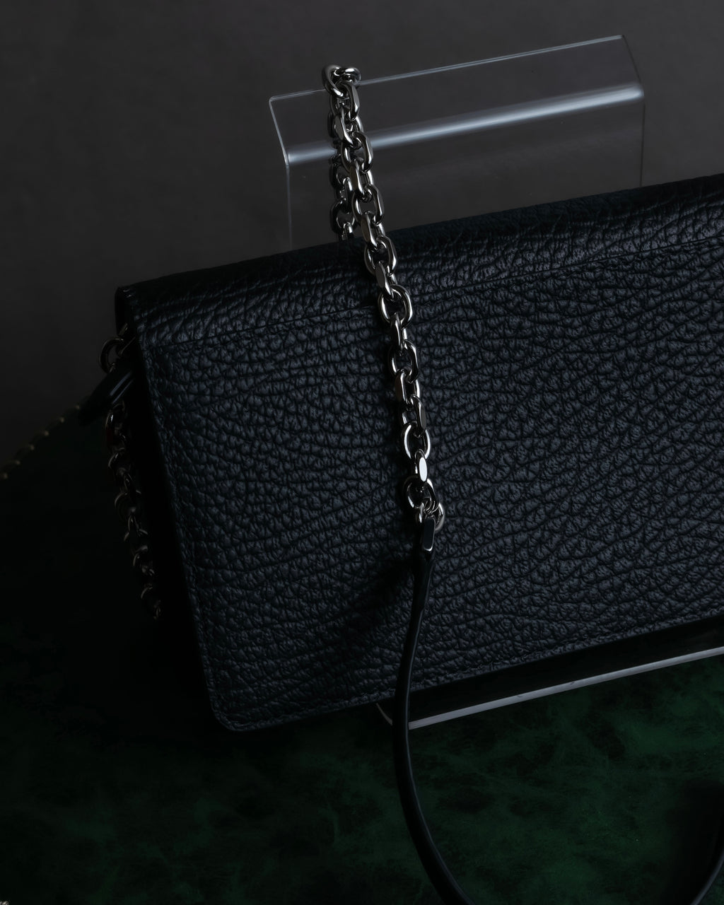 "MAISON MARGIELA" Grained leather chain wallet bag
