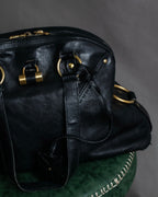 "YVES SAINT LAURENT" Gold parts design Muse toe leather bag