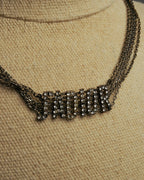 "Christian Dior" Rhinestone logo choker necklace