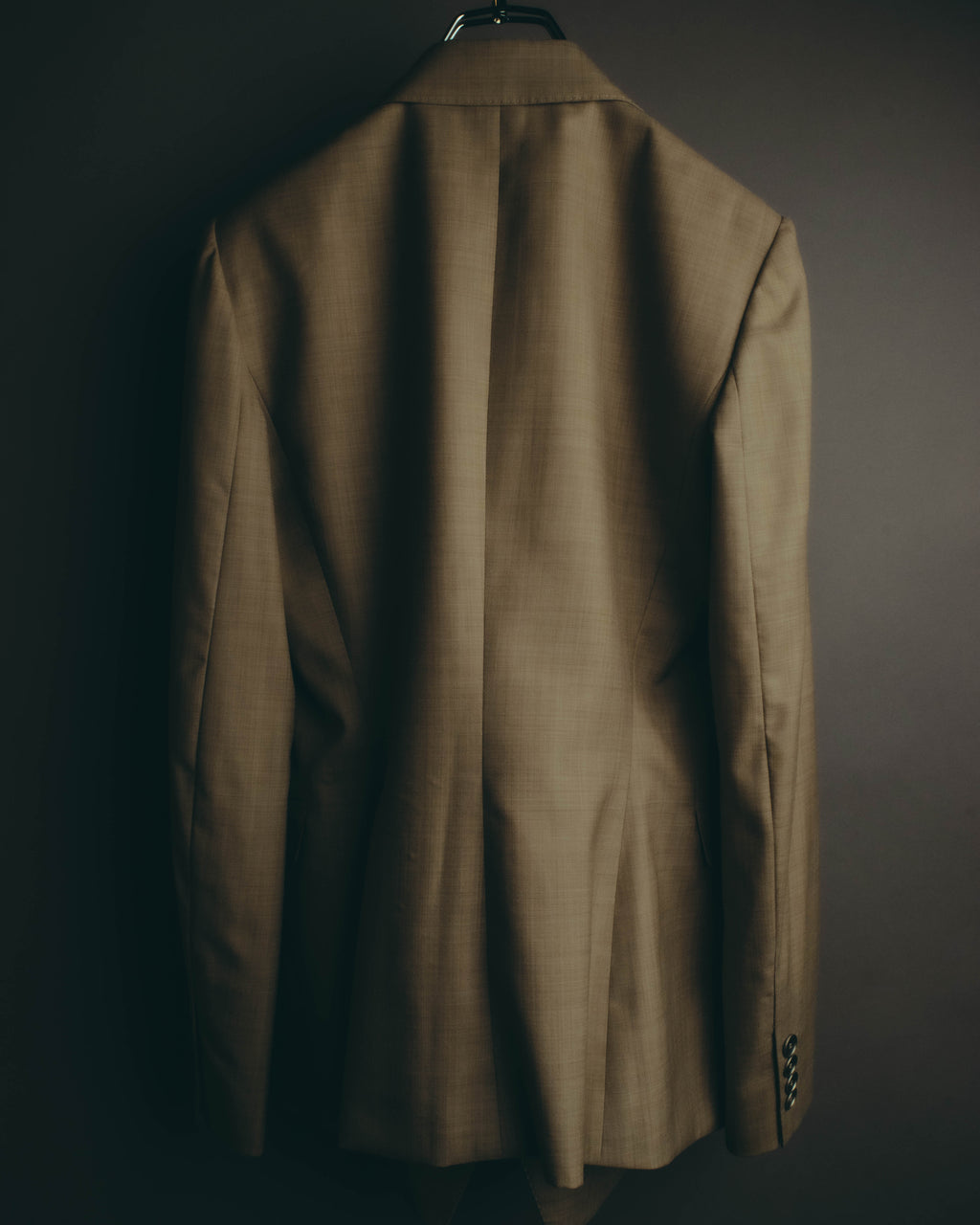 -SPECIAL- "HERMÈS" 90's-00's Wool silk tailored asymmetrical setup suit