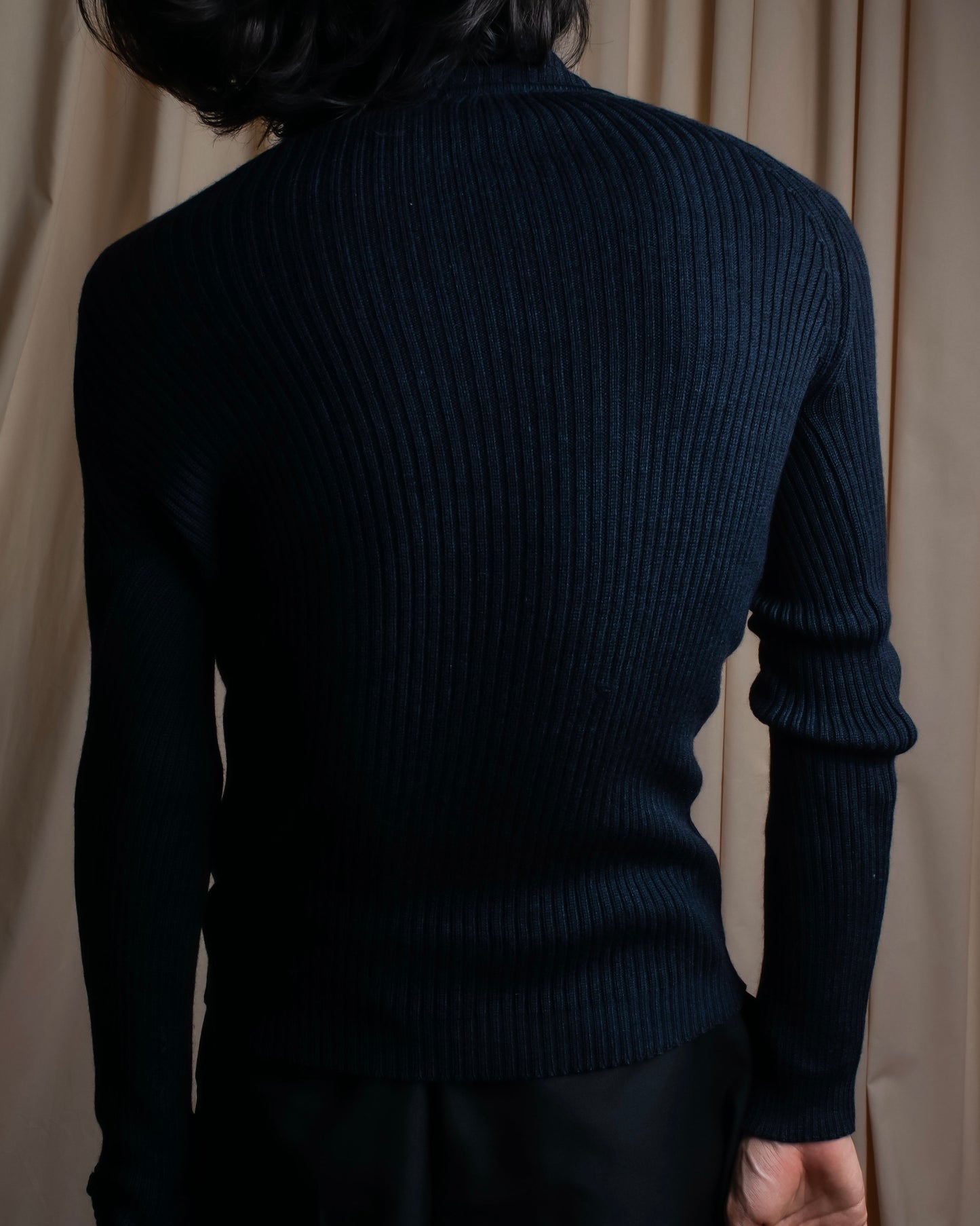 "GUCCI" Ribbed turtleneck fleece wool knit