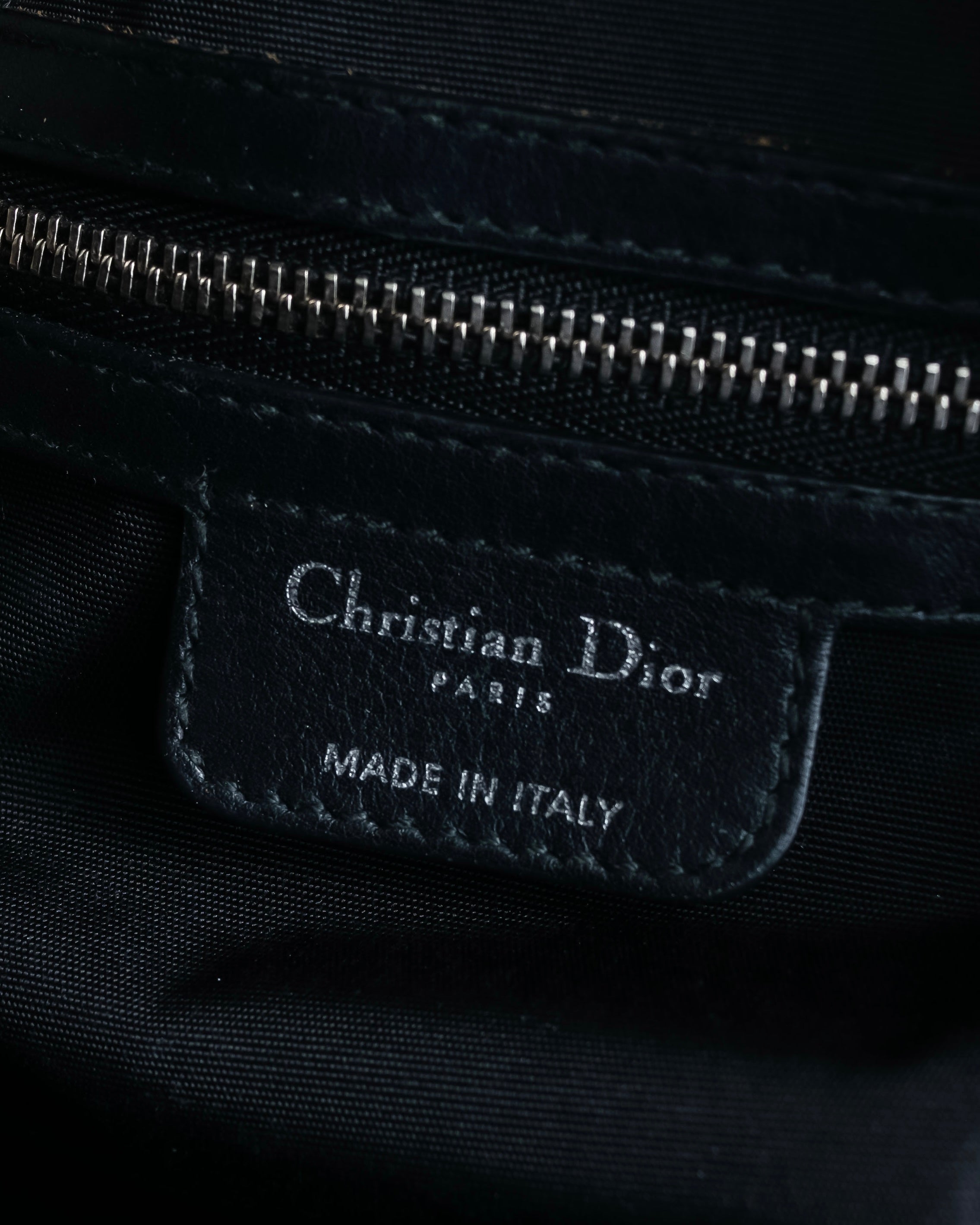 "Christian Dior" Karenina gathered design leather handbag